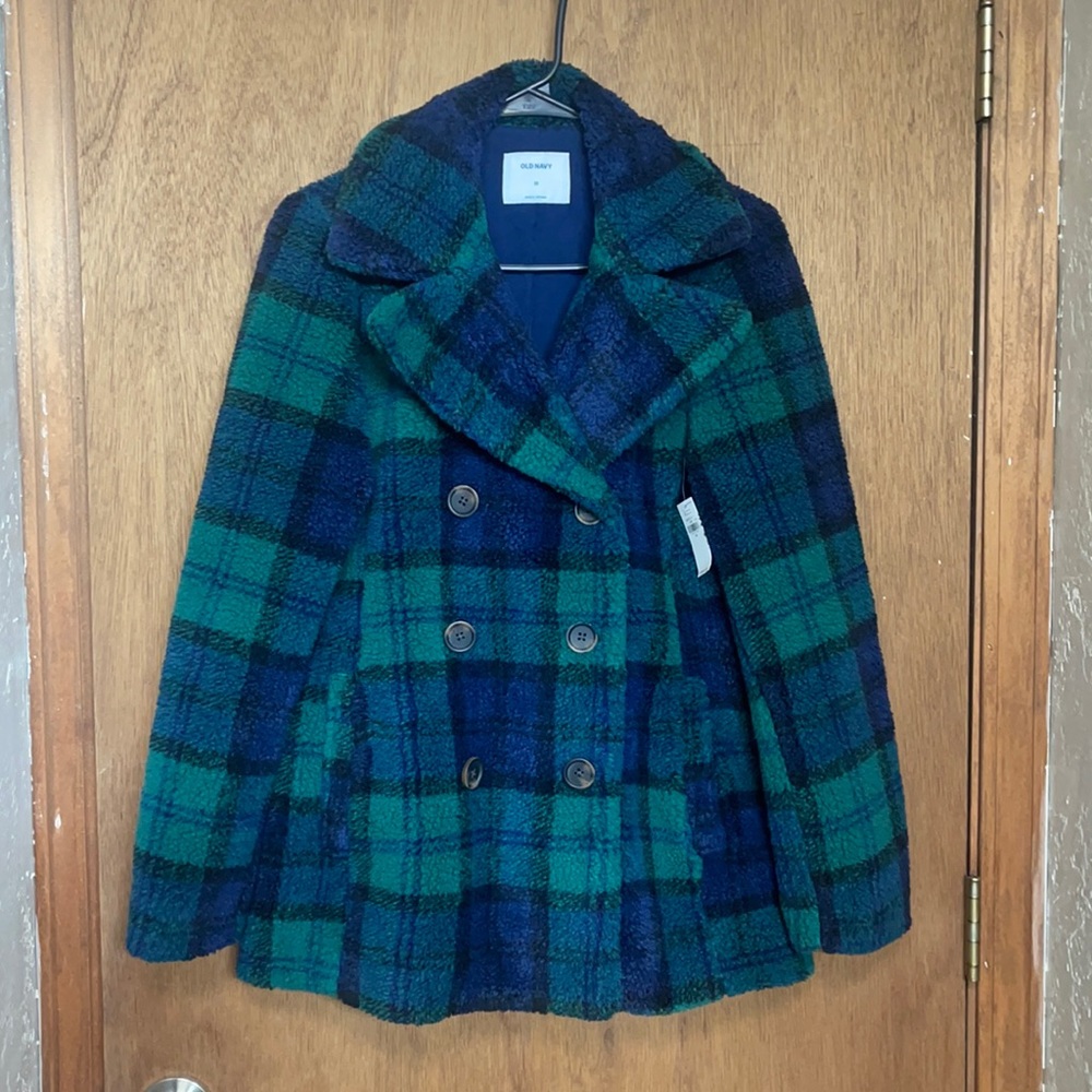 Plaid Sherpa Peacoat